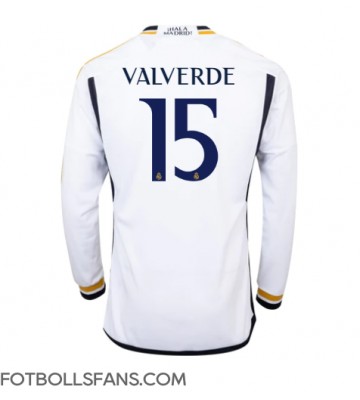 Real Madrid Federico Valverde #15 Replika Hemmatröja 2023-24 Långärmad